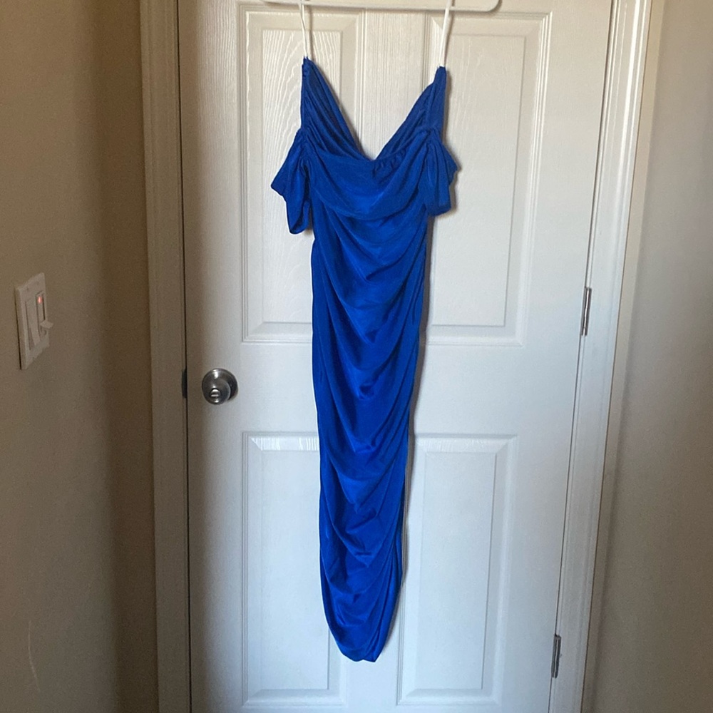 Beautiful Blue Satin feeling dress